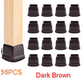 thumbnail image 3 of 32 Pcs Brown Silicone Chair Leg Floor Protectors, Square Chair Leg Caps with Wrapped Felt, Fit: 0.75 Inch-1.0 Inch, 3 of 7