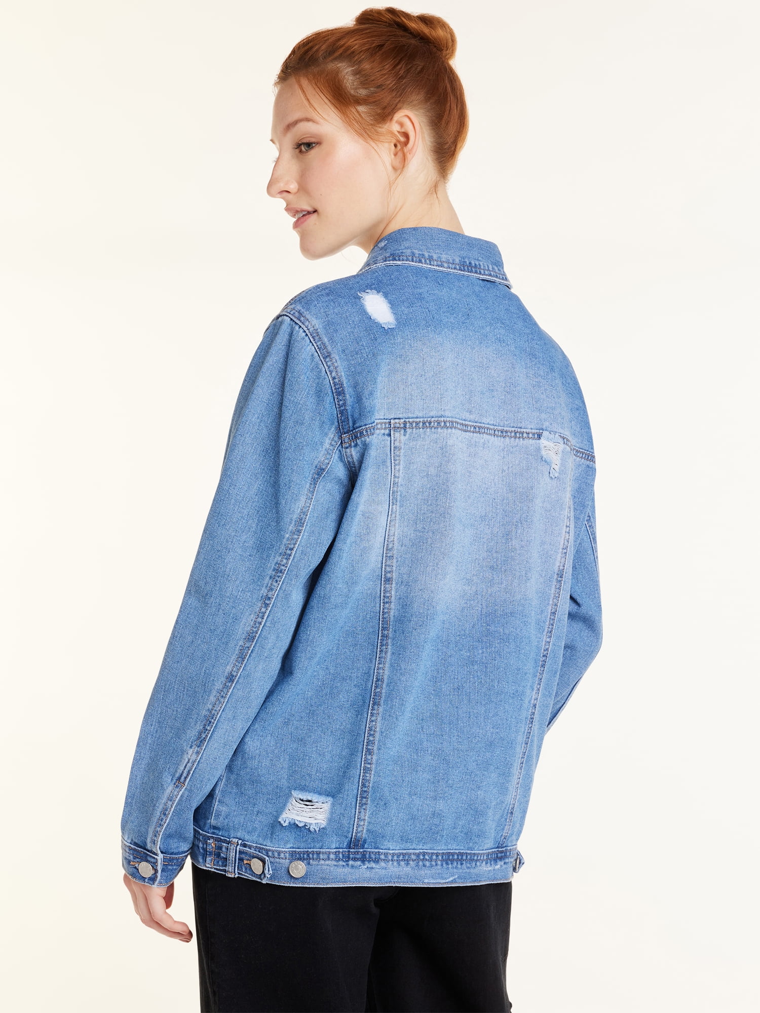 Madden NYC Women's Oversized Denim Jacket, Sizes XS-XXXL - Walmart.com