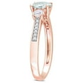 thumbnail image 2 of 1.00 Carat (Ctw) Aquamarine and Lab-Created White Sapphire Ring in 10K Rose Gold for Women, 2 of 6