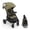 Khaki, variant on Gromast Baby Stroller with Detachable Snack Tray, Oversized Seat for Newborn to 4 Years, One-Hand Fold Travel Stroller w/ Big Wheels, Adjustable Backrest, UPF 50+ Canopy & Cup Holder - Black