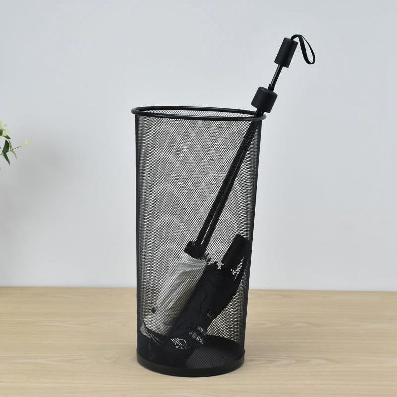 2 Pack Large Umbrella Holder, 10.5x20 Inch Metal Mesh Umbrella Stand, Freestanding Bucket for Umbrellas, Canes, Walking Sticks, Wrapping Paper, Entryway, Home, Office, Hotel, Black