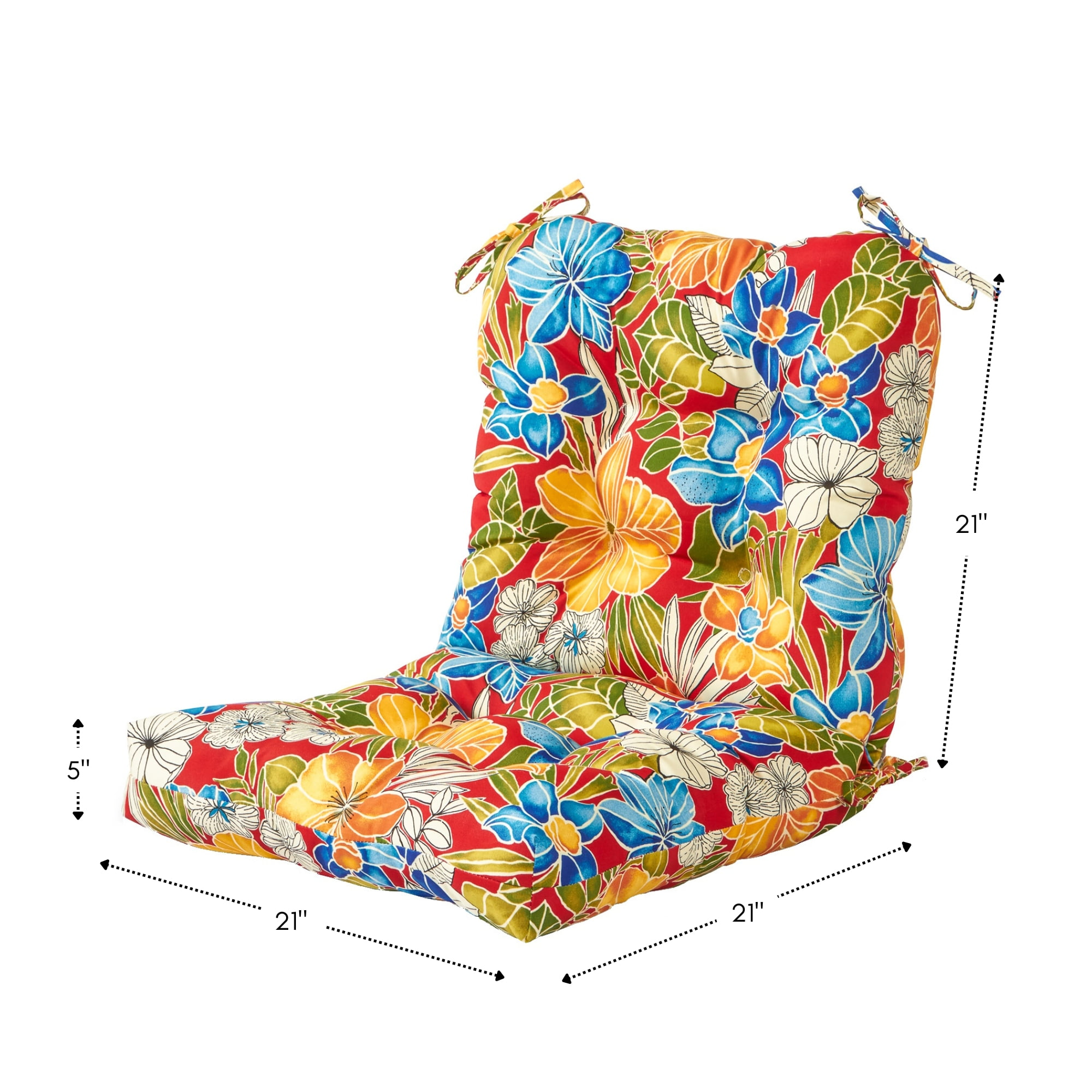Greendale Home Fashions Outdoor Tufted 42'' x 21'' Chair Cushion, Aloha Red