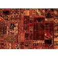 thumbnail image 1 of Ahgly Company Indoor Rectangle Patchwork Orange Transitional Area Rugs, 2' x 4', 1 of 4