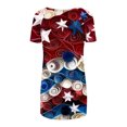 thumbnail image 5 of Fartey Womens 4th of July Shirts Proud Patriotic Red White and Blue Graphic Tshirts Tunic Short Sleeve Tees Dressy Casual V Neck Blouses Tops Blouses for Women Dressy Casual, 5 of 5