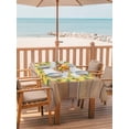 thumbnail image 2 of Outdoor Tablecloth with Umbrella Hole for Patio/Picnic/Party/Camping, Lemon Wreath Waterproof Table Cloth Rectangle Table Cover Washable, Summer Yellow Fruit Leaves Wooden Grain (60"x 84"), 2 of 8