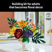 LEGO Botanicals Flower Arrangement Artificial Flowers Building Set - Wedding Decor for Table Display - Gift for Wedding, Bridesmaid - Unique Bouquet for Adults, Ages 18+ 10345