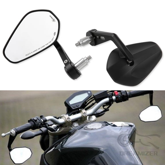 Universal Retro Black Motorcycle 7/8" 22mm Motorbike Rearview Bar End Mirrors For Standard Super Sport Naked Street Bike Cruiser Chopper ATV Cafe Racer E-bike  Scooters  ATV