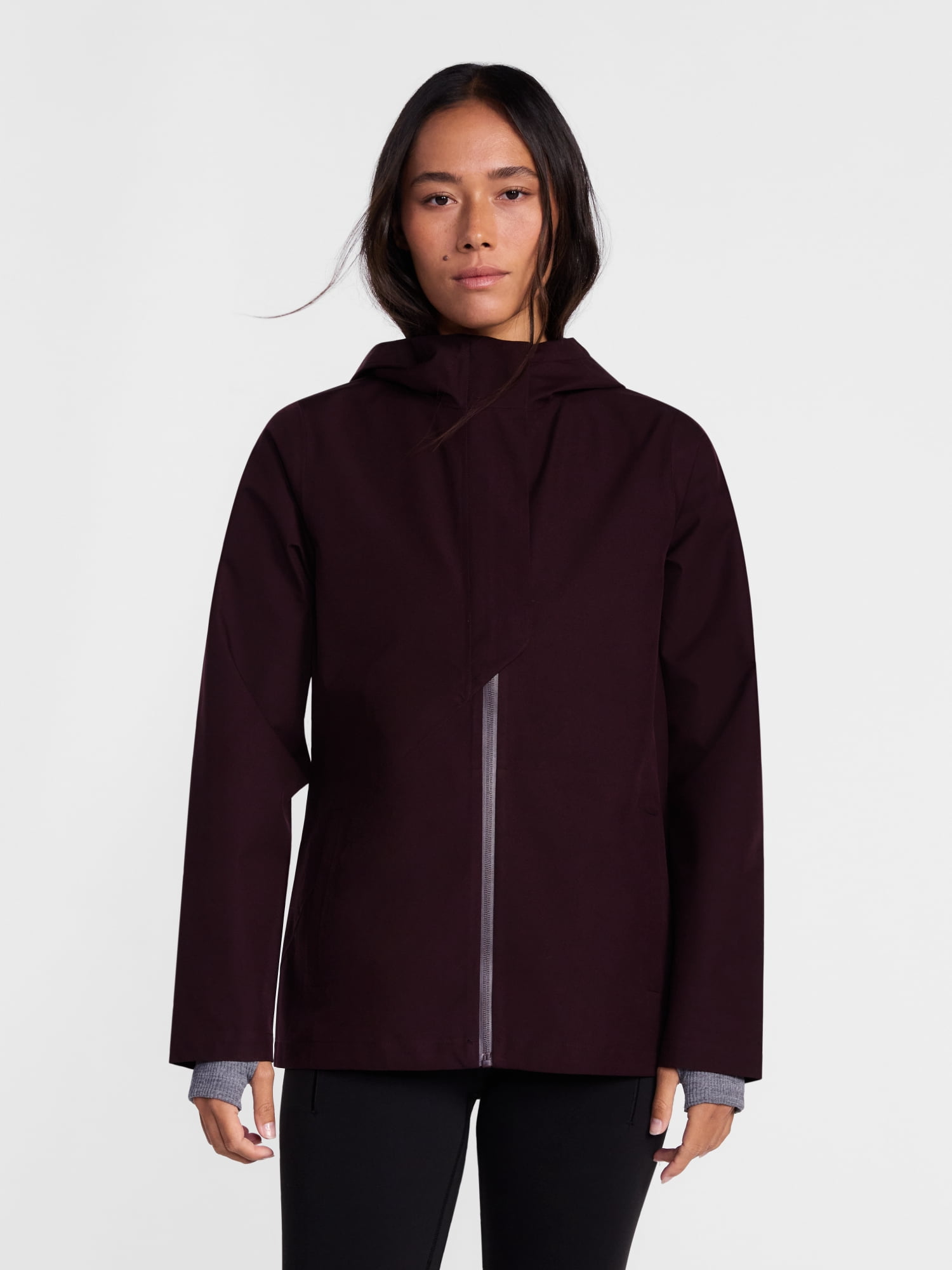 Ozark Trail Women's and Women's Plus Asymmetrical Zip Rain Jacket, Sizes XS-3X