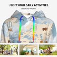 thumbnail image 6 of KLL Animals Travel World Map for Womens Pullover Hoodie with Pocket Hooded Long Sleeve Shirts Sweatshirt for Women-Large, 6 of 7