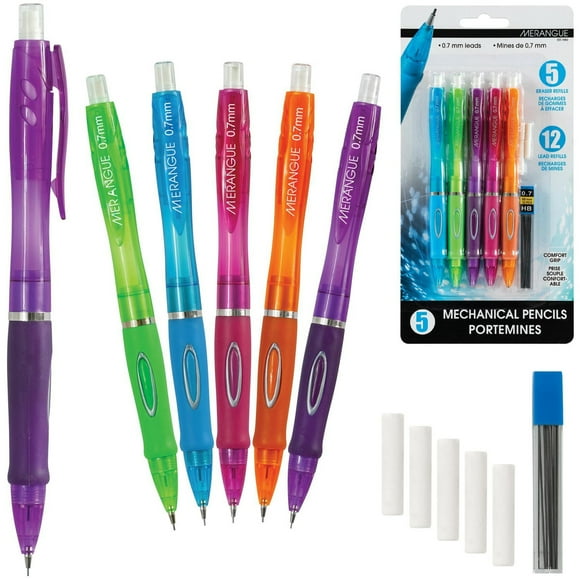 Merangue Stylos à mine mécaniques avec recharge latérale, 0,7 mm, Paquet de 20