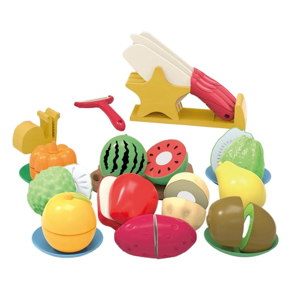 Soporte de simulación Juguetes educativos Juguetes de cocina Accesorios de cocina Juego de rol 21 piezas rojo