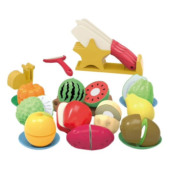 Soporte para cuchillos, juguetes educativos, juguetes de cocina para niñas, 21 piezas rojo Zulema El juego de aparentar