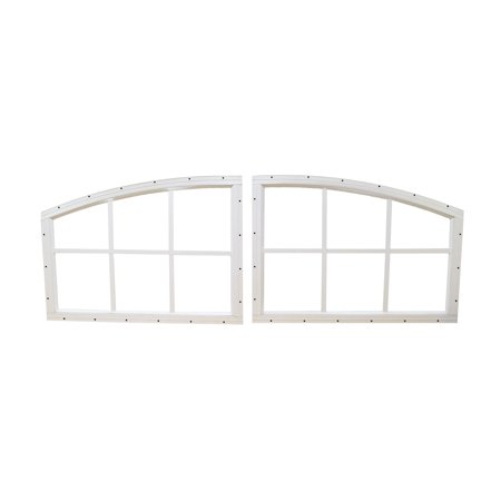 Arched Transom Shed Windows Set of 2, 23 x 15 White, Shed Door Windows