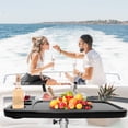 thumbnail image 2 of HWHongRV RV and Car Accessories, Black ABS 34" x 18" Removable Boat Table, For Campervan with 2 Built-In Cup Holders, 1 Phone Holder, 2 of 6