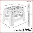 thumbnail image 3 of Casafield 9" Folding Step Stool with Handle - White, Collapsible Foot Stool for Adults, 3 of 8