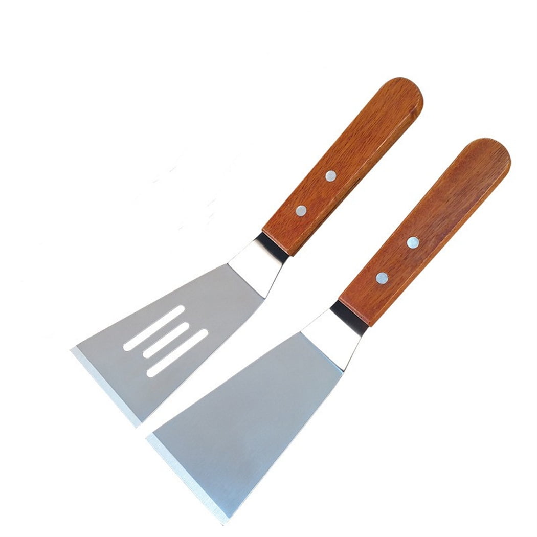 Happon 2 Pack Small Metal Spatulas Set, Cooking Utensils Fish Egg Grill