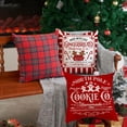 thumbnail image 4 of Christmas Pillow Covers 16x16 Inch Set of 4 Gingerbread Bakery Decorative Throw Red Stripe Pillows Covers Merry Christmas Winter Holiday Decor for Couch 155, 4 of 6