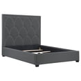 thumbnail image 3 of Maille Charcoal Eastern King Panel Bed - Upholstered, Wood Frame, Modern Bedroom Furniture. Scalloped Headboard, Charcoal Fabric, King Size Bed., 3 of 11