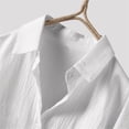 thumbnail image 4 of MIXUE Women Blouses Solid Color Button Down Lapel Long Sleeve Loose Womens Summer Tops Outwear,White,L, 4 of 7