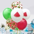 thumbnail image 3 of Globo de látex de sandía de 12 pulgadas con forma de fruta de verano para decoración de fiesta hawaiana (3 globos de melón + 6 globos de color sólido + 3 globos de lentejuelas + 2 cintas), 3 of 6