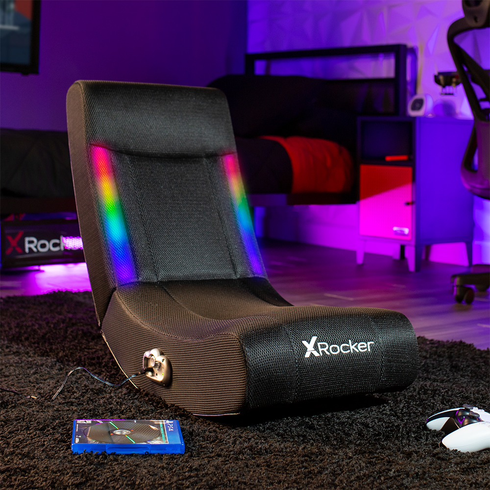 X Rocker Solo RGB Audio Floor Rocker Gaming Chair, Black Mesh 29.33 in x 14.96 in x 24.21 in - image 2 of 6
