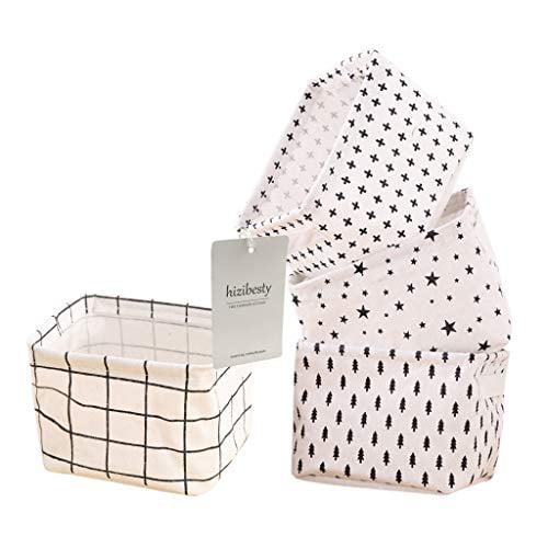 Toysdone Small Canvas Storage Bins, Small Fabric Storage Baskets For Shelves