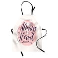 thumbnail image 1 of Saying Apron, Youre Always in My Heart Typography in Cursive Style Grunge Round, Unisex Kitchen Bib with Adjustable Neck for Cooking Gardening, Adult Size, Blush Pearl, by Ambesonne, 1 of 4