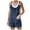 Navy, variant on Homenesgenics Womens Jumpsuits Summer Women's Button Cotton and Pocket Suspender Shorts Jumpsuit Strap Pants Brown M