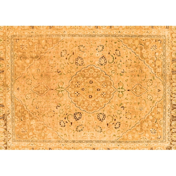 Ahgly Company Indoor Rectangle Abstract Orange Modern Area Rugs, 2' x 3'