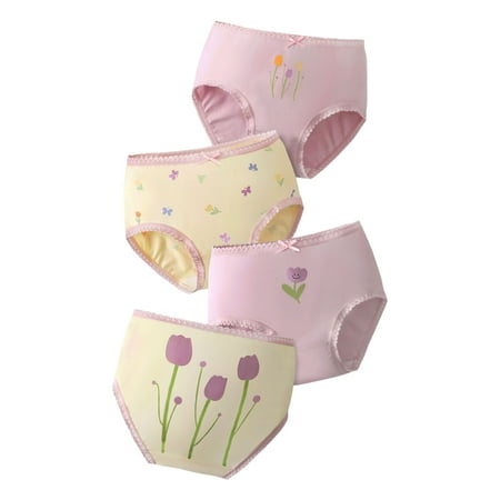 Sopiago Little Girls Soft Cotton Underwear Kids Cool Breathable Comfort Panties for Girls Briefs Toddler Girl Undies 7-8 Years Pack of 3