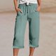 thumbnail image 1 of WILLBEST Pantalones Casuales elegantes para Mujer con Cintura Elástica y Bolsillos para Uso Diario, Ideales para Actividades al Aire Libre En Primavera y Verano. Extra Grande, 1 of 5