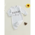 thumbnail image 2 of SUNSIOM Barboteuse pour Bébé Garçon Printemps Automne à Manches Longues Col Ras du Cou avec Broderie de Lettres, 2 of 6