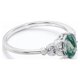 thumbnail image 3 of JeenMata Anillo Compromiso 6 Puntas Filigrana Milgrain Oval 1,10 Ct Marquesa Racimo Moissanita Ágata Verde Musgo Natural Baño Oro Blanco 18K sobre Plata, 3 of 6