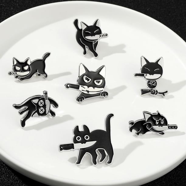 Beavorty - 4 Broches De Gato De Metal Para Ropa | Accesorio Para Mochilas, Sombreros Y Bolsos