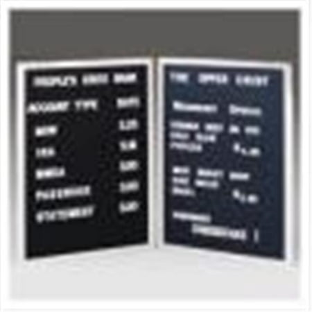 Ghent CL2436-BK 24 in. x 36 in. Open Face Alum Frame Changeable Letterbd Includes Set of Set of .75 in. Gothic Font (Best Fonts For Bulletin Boards)