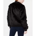 thumbnail image 2 of Say What? Juniors' Faux-Fur Bomber Jacket XS BLACK, 2 of 3