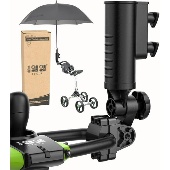 ABPETE Heavy Duty Golf Push Cart Umbrella Holder, Aluminium Alloy Base Super Strong Windproof, Universal Umbrella Stand for Mobility Scooter, Stroller, Wheelchair, Beach Chair