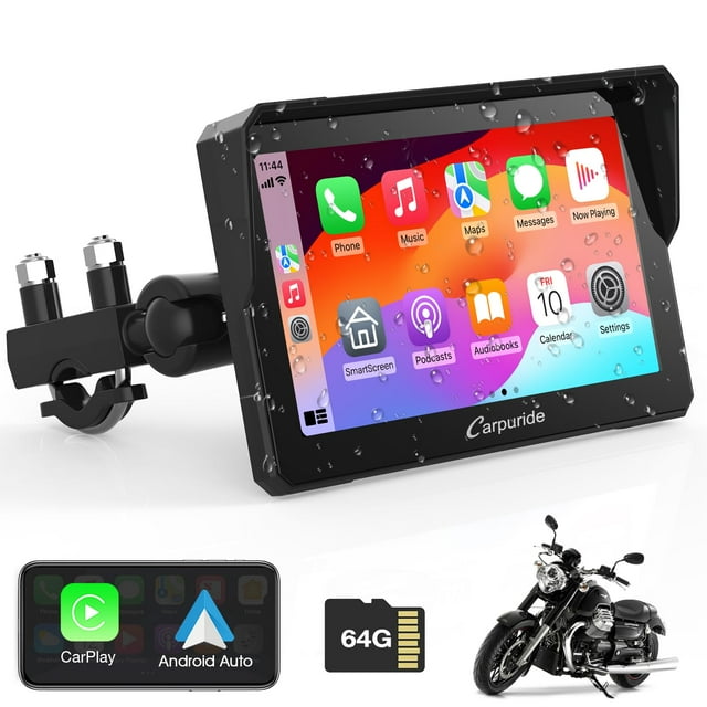 Motocicleta Carpuride W702 de 7 pulgadas con GPS impermeable CarPlay/Android