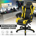 thumbnail image 2 of MoNiBloom Swivel PC Gaming Chair, Ergonomic Faux Leather Recliner Seat with Footrest and Lumbar Support for Bedroom, Yellow, 2 of 13