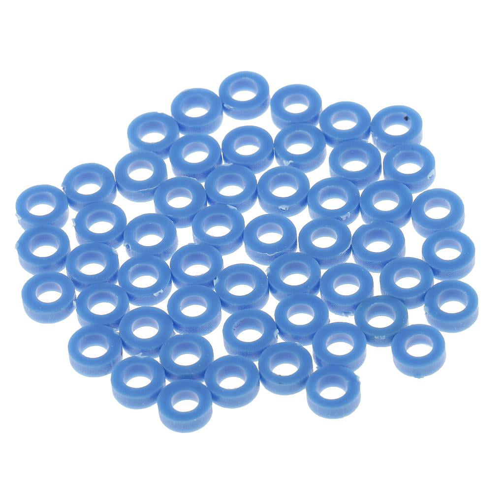 50 x 3mm Plastic Flat Spacer Washer Shaft Axle Insulation Toy Car Part White
