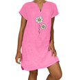 thumbnail image 1 of Sexy Vestidos Cortos de Verano para las Mujeres 2025 Moda Suelta de Ocio Vestido de Manga Corta con Cuello en V, Vestido Casual de Rodilla, 1 of 8