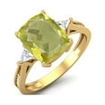 thumbnail image 2 of 925 Sterling Silver Gold Vermeil 9X7mm Cushion Lemon Quartz Solitaire Women Valentines Day Gifts Ring, 2 of 3