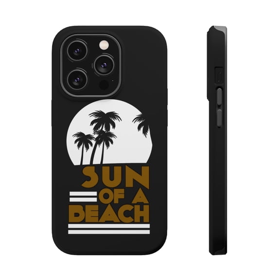 DistinctInk Tough Case for Apple iPhone 15 PRO (6.1" Screen), Compatible with MagSafe Charging - Sun of a Beach