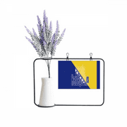 Bosnia Herzegovina Flag Name Artificial Lavender Flower Vase Bottle Card
