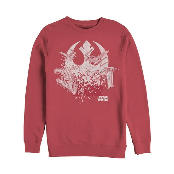 Men's Star Wars The Last Jedi Rebel Ship Splinter  Sweatshirt Red 2X Large
