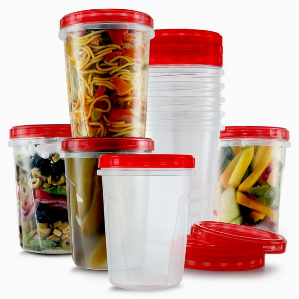 Contenedores para congelador Tafura, 1 litro (32 oz), paquete de 10 con tapas giratorias
