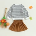 thumbnail image 7 of Okbabeha Toddler Baby Girl Halloween Outfit Cute Pumpkin Sweatshirt High Waist A-Line Skirts Vintage Fall Winter Clothes, 7 of 7