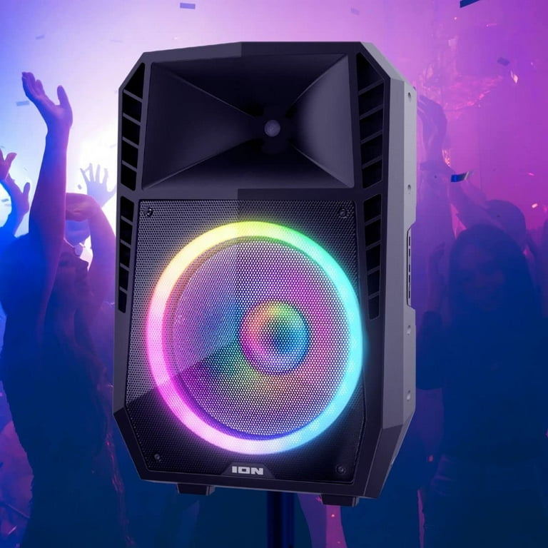 Restored ION Audio Total PA Spartan HighPower Bluetooth Speaker System with Premium Audio Party Lights and Microphone Refurbished