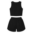 thumbnail image 7 of FRSASU Women's Eyelet Pajama Sets Side Slit Lounge Set Sleeveless Tank Tops Shorts Pj Sets Cute 2 Piece Comfy Sleepwear Black, 7 of 7