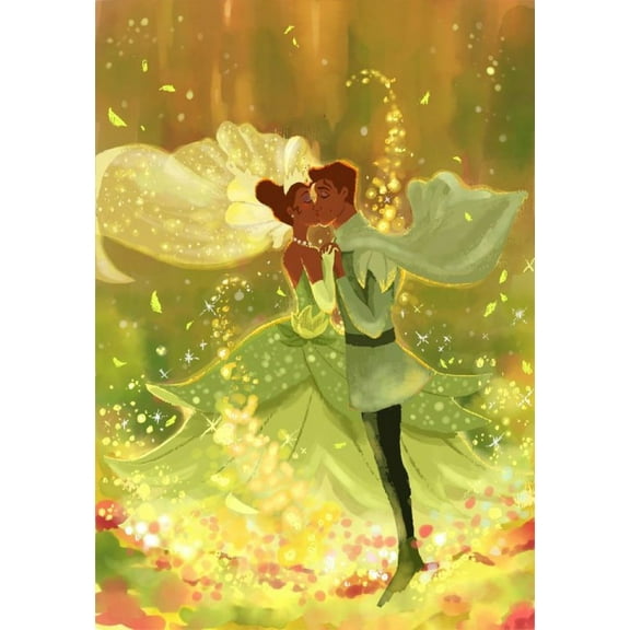 The Princess and the Frog Diamond Art Painting Kits - Full Drill Diamond Dots Paintings for Beginners, Round 5D Paint with Diamonds Pictures Gem DIY Adult Crafts 12x16inch